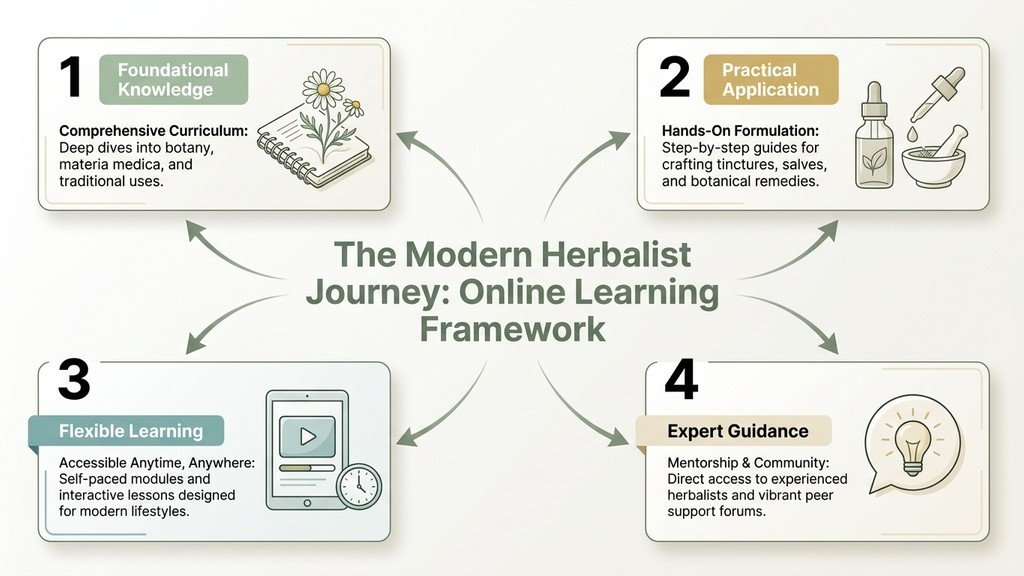Comparison of natural medicine study formats highlighting premium online programs
