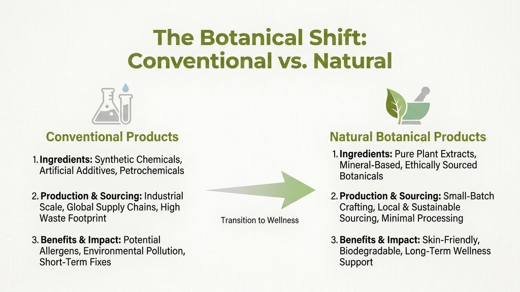 Assortment of dried herbs and amber glass bottles for natural remedies