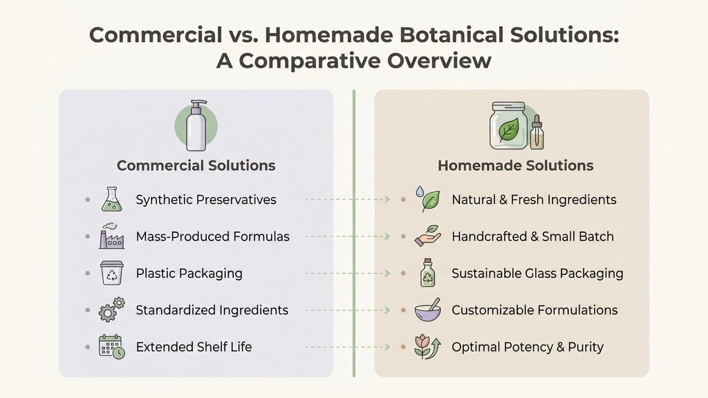 Comparison of synthetic pharmacy products with homemade herbal tinctures