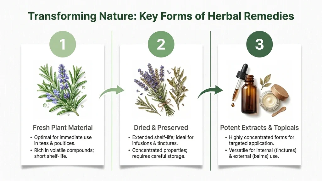 Learn more about the Gemini Pro Fresh botanical ingredients and herbs arranged on a wooden table for the preparation of natural remedies