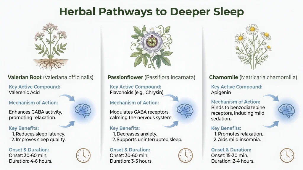 A warm cup of herbal tea for better sleep beside dried botanicals