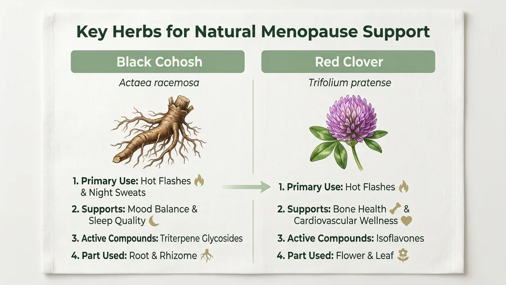 Dried herbs used as natural remedies for menopause
