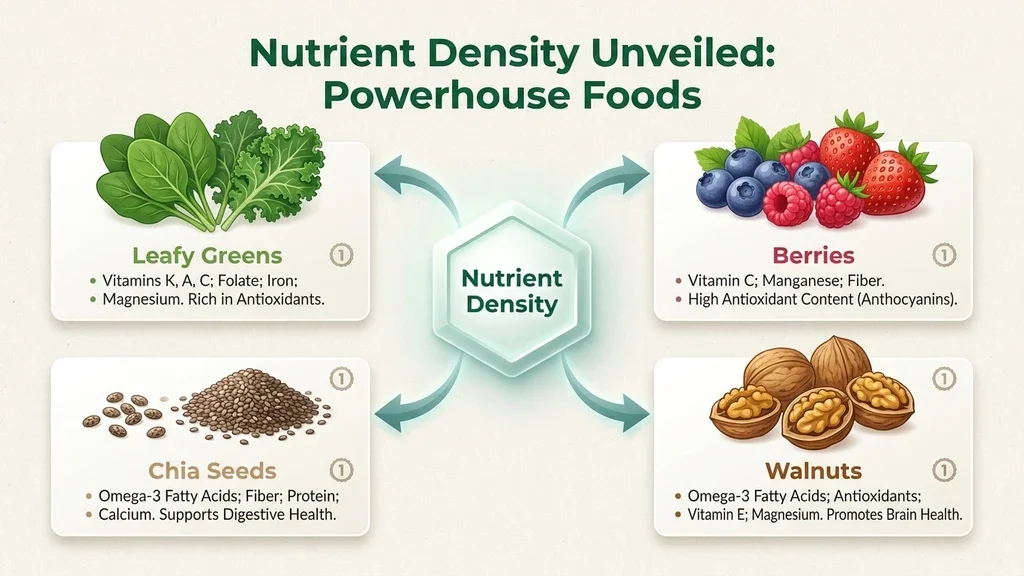 Assortment of fresh nutrient dense vegetables and seeds
