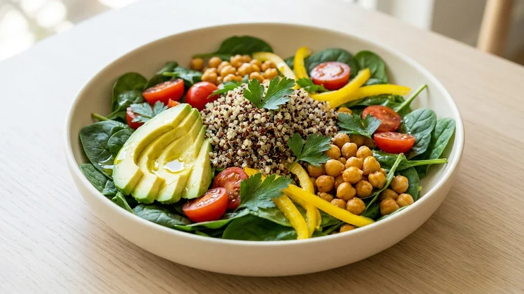 Healthy plant-based meal with healthy fats
