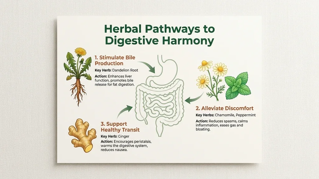 Herbal tea preparation for natural digestive relief